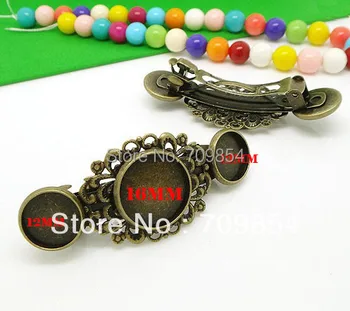 

free shipping!!! 100pcs/lot 12mm/16mm pad anique bronze hair clip spring bobby pin jewelry findings 25*38mm