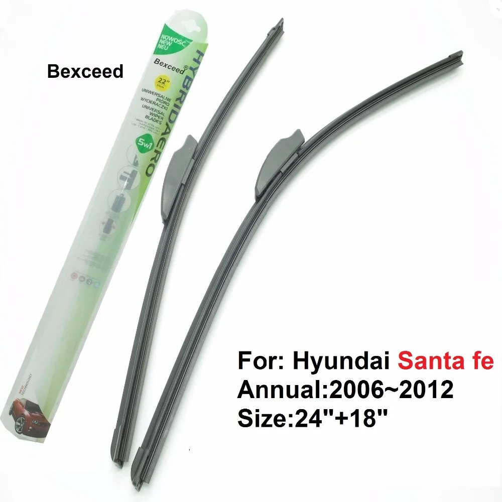 Wiper Blade For Hyundai Santa fe 24"+18" Bexceed of Car Windshield Flat