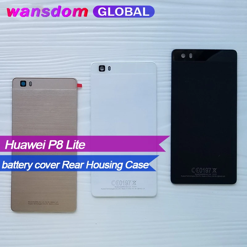 Оригинал Huawei P8 Lite 2017 Задняя крышка батареи задняя дверь для P9Lite стеклянная Корпус