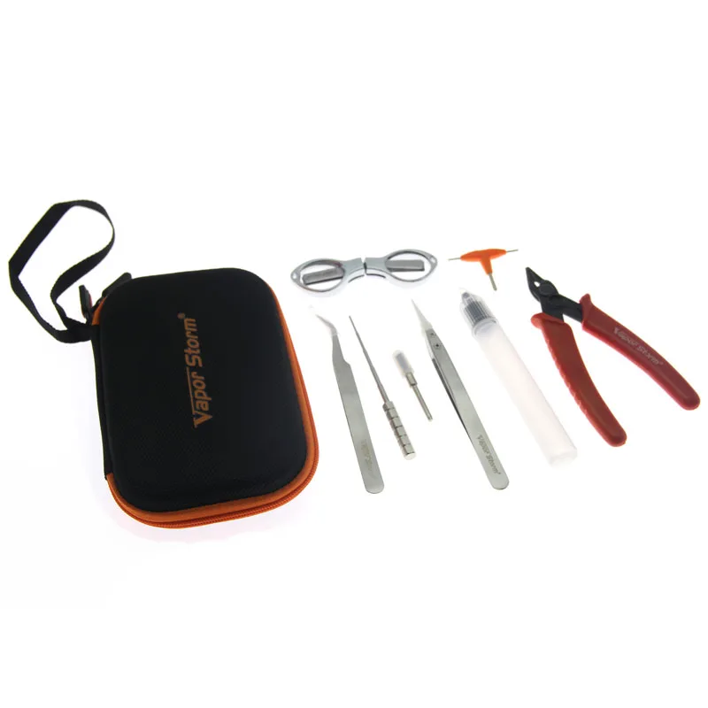 

Vapor Storm V1 Kit 8 in 1 Vape Tool Kit Mini Bag Tweezers Pliers Wire Coil Jig Refill Bottle Electronic Cigarette Accessories