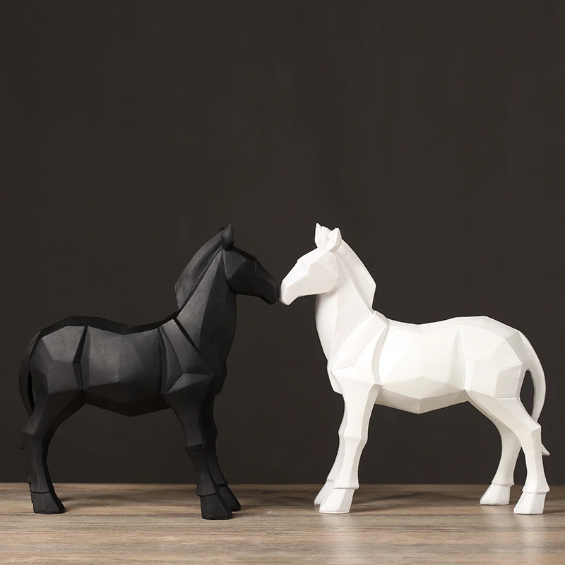 VILEAD 24 см смолы оригами геометрические фигурки лошадей скандинавские минималистичные Креативные украшения дома аксессуары украшения для дома