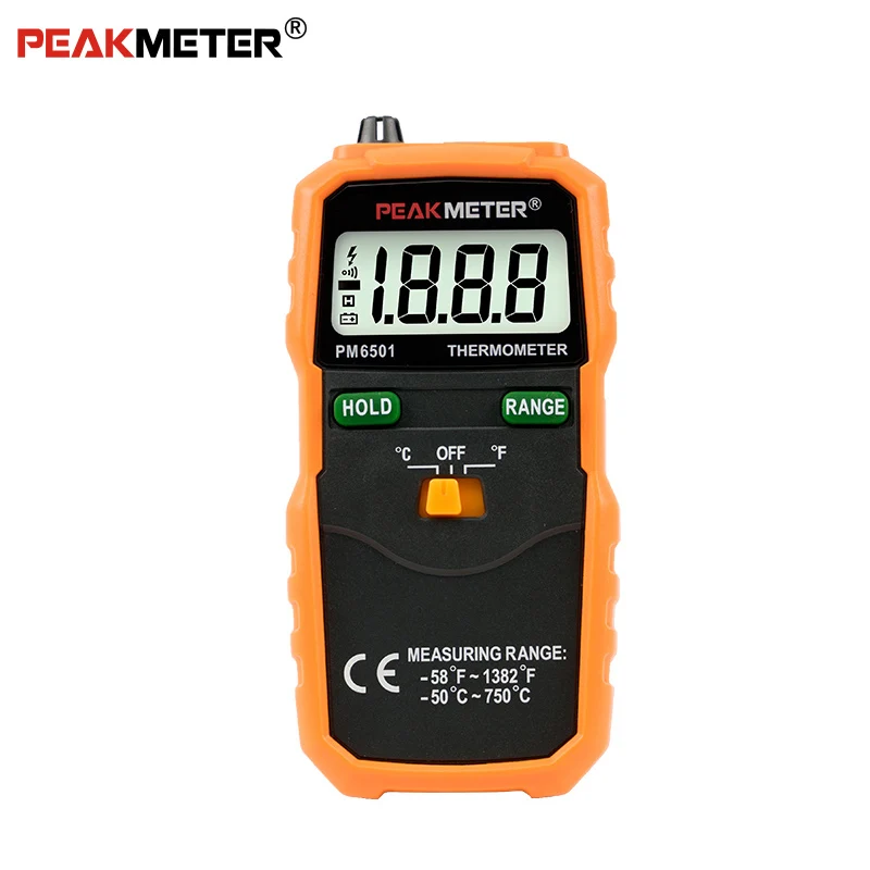 MS6501 Peakmeter цифровой термометр-58F~ 1382F измеритель температуры с типом K сенсорный датчик термопары