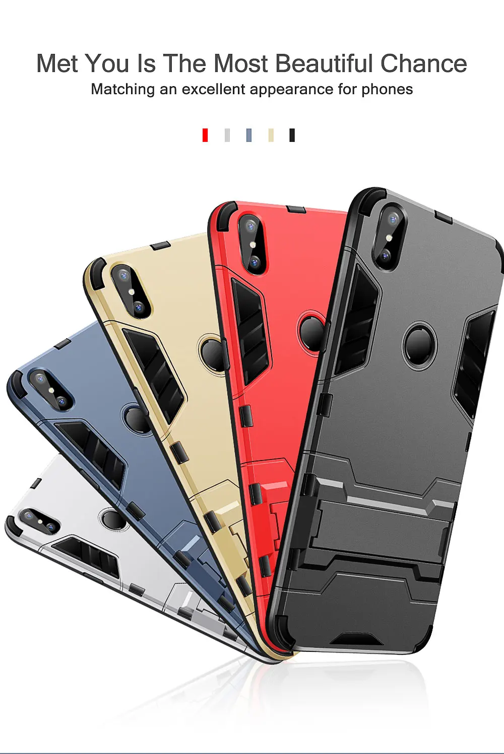 Slim Case For Xiaomi Mi A2 Lite Case Silicone Cover Hard PC+Soft TPU Back Case For On Xiaomi Mi A2 Lite Case Phone Stand Fundas