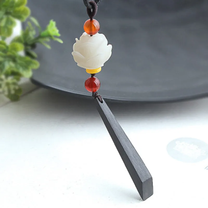 Модное буддистское ожерелье из натурального белого корня Бодхи с белым лотосом