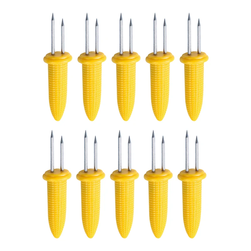 10Pcs Corn Holders Stainless Steel BBQ Forks Small Corn Cob Holders Skewers Barbecue Meat Fork Prongs Outdoor Party BBQ Tools (3)