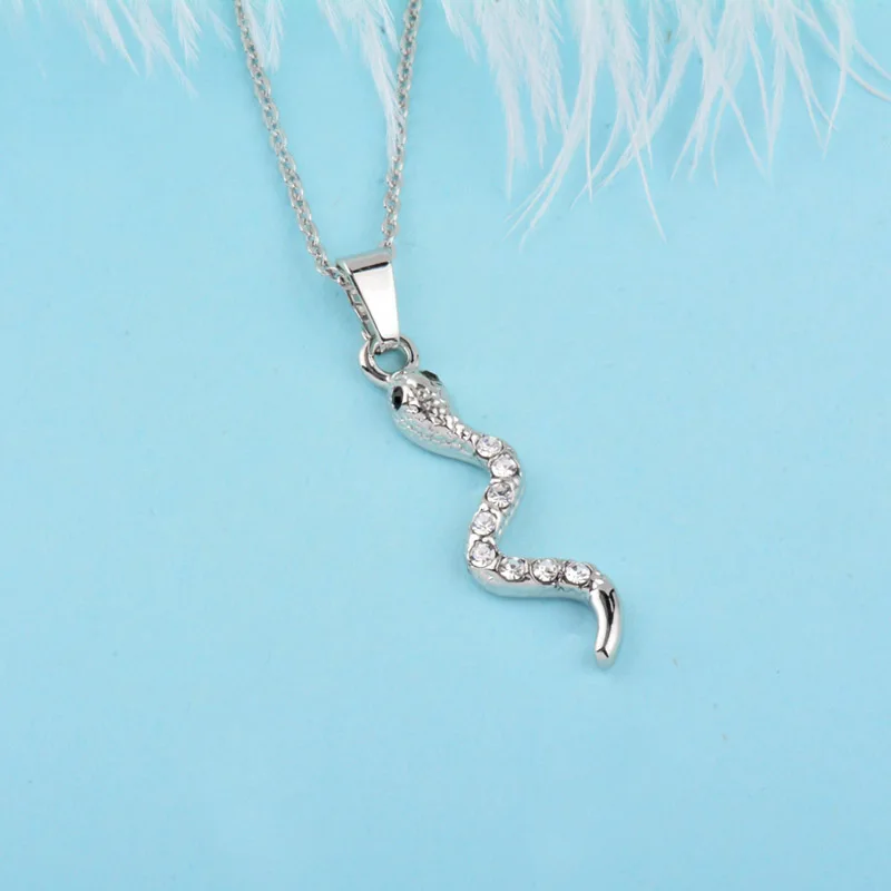 SINLEERY прекрасная музыкальная нота цветок звезда Ангел корона ожерелье с медальоном в виде змеи женская серебряная цепь Dropshpping Xl491 SSB - Окраска металла: snake