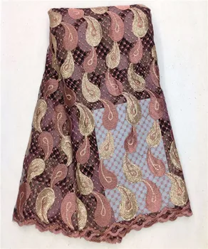 

New disign mesh lace fabric High Quality high quality french net lace fabric african gold thread guipure lace fabric JL50