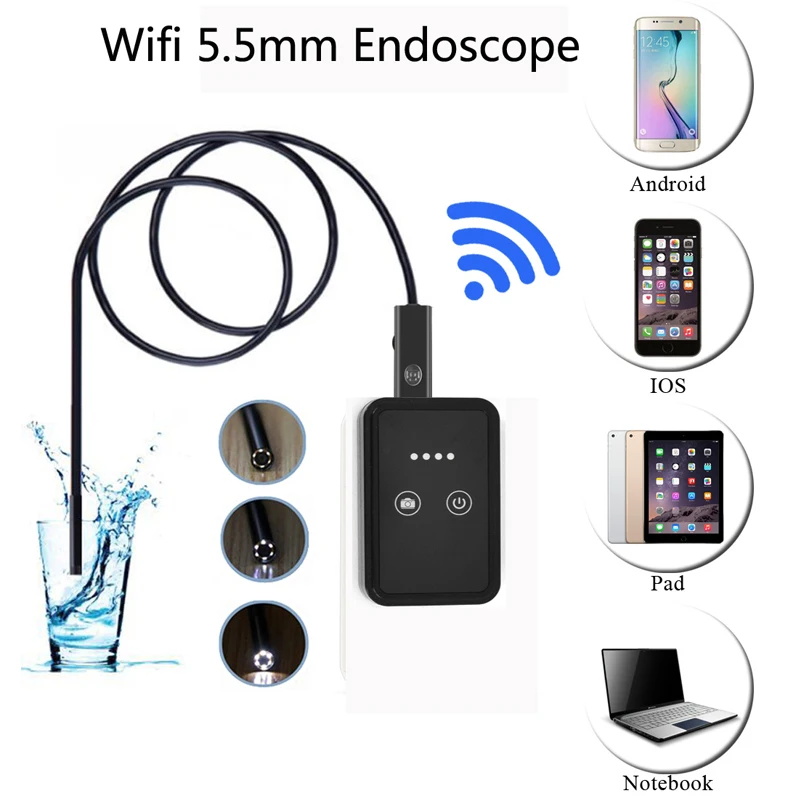 bilder für 5,5mm Objektiv Wasserdichte WiFi Android Endoskop 1 mt 2 mt 5 mt 10 mt Kabel USB Endoskop Kamera Rohr inspektion Endoskop Auto Endoskop bilder für 5,5mm Objektiv Wasserdichte WiFi Android Endoskop 1 mt 2 mt 5 mt 10 mt Kabel USB Endoskop Kamera Rohr inspektion Endoskop Auto Endoskop
