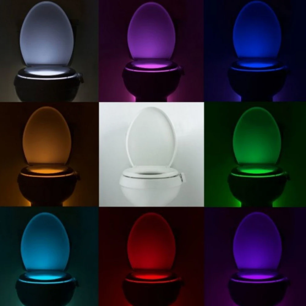 Задний светильник для унитаза светодиодный RGB с датчиком движения датчик ночник 8