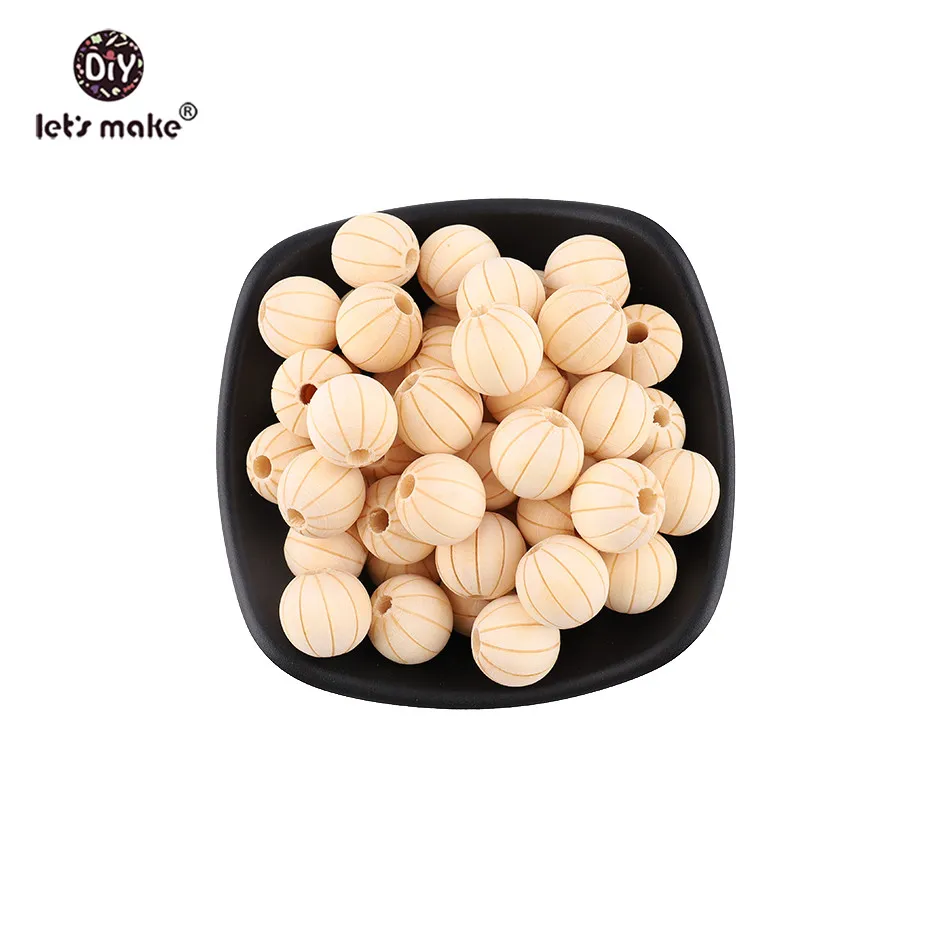 

Let's Make Baby Teether 10PCS Wooden Pumpkin Beads Food Grade Wood Teether Making Jewelry Necklace Bead Halloween Teething Toys