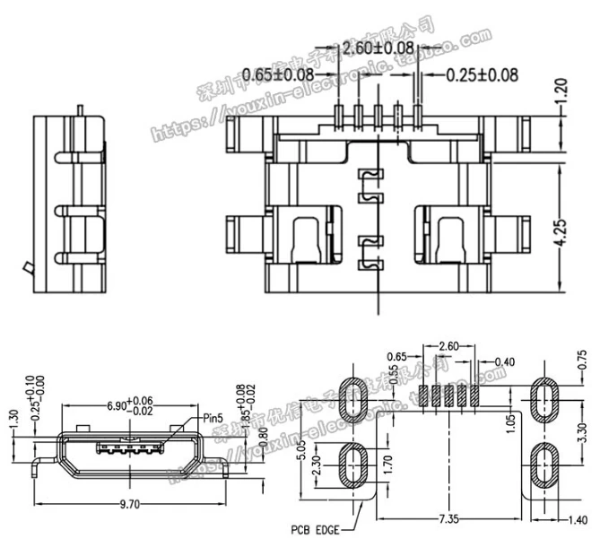 20 шт. разъем Micro USB 5Pin 5P разъем MINI USB SMD DIP Female