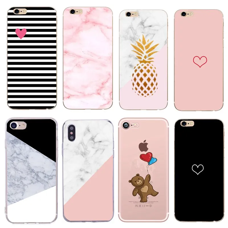 For iphone case 5s Cover Marble Soft Silicon Phone Case For Iphone X XS 7 8 Plus 6S 6 5 SE Coque Funda For iphone 8plus case