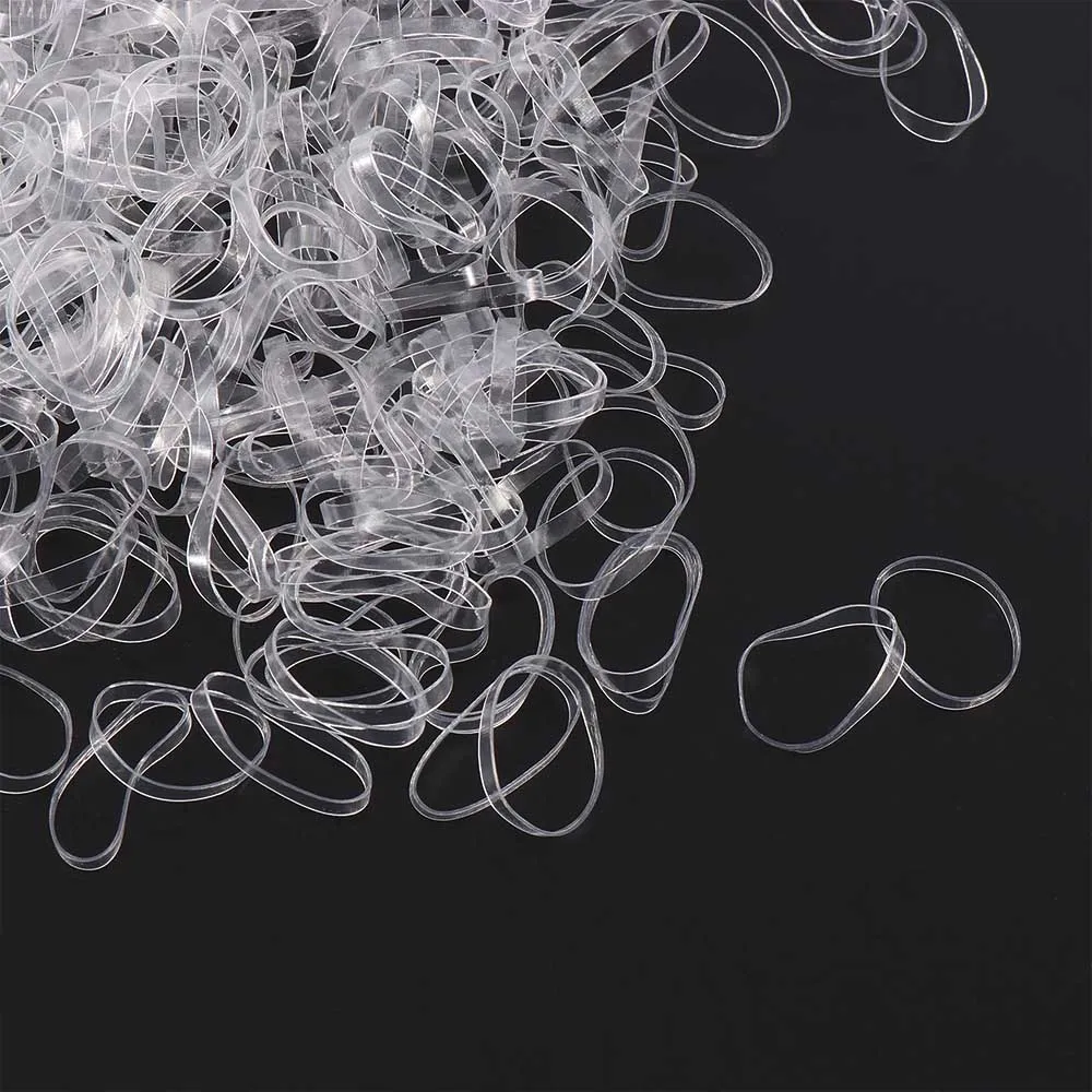 1000X одноразовые прозрачные конский хвост держатель эластичная резинка для волос Галстуки Веревки