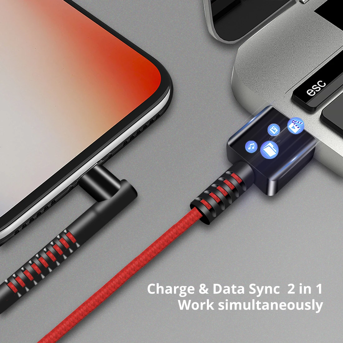 ISky 90 градусов MFi кабель игровой кабель для iPhone X 8 7 6 5 для Lightning-USB кабель зарядного устройства Быстрая зарядка Угловой кабель синхронизации данных