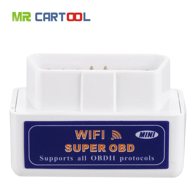 MR CARTOOL OBD 2 Super Mini ELM327 v1.5 Wifi Car OBD2 II ELM 327 Auto Diagnostic Tool Scanner Adapter For Android IOS Iphone 2016 obd2 obd ii wireless v2 1 super mini elm 327 bluetooth obd obd 2 elm327 interface bt for android torque pc diagnostic tool