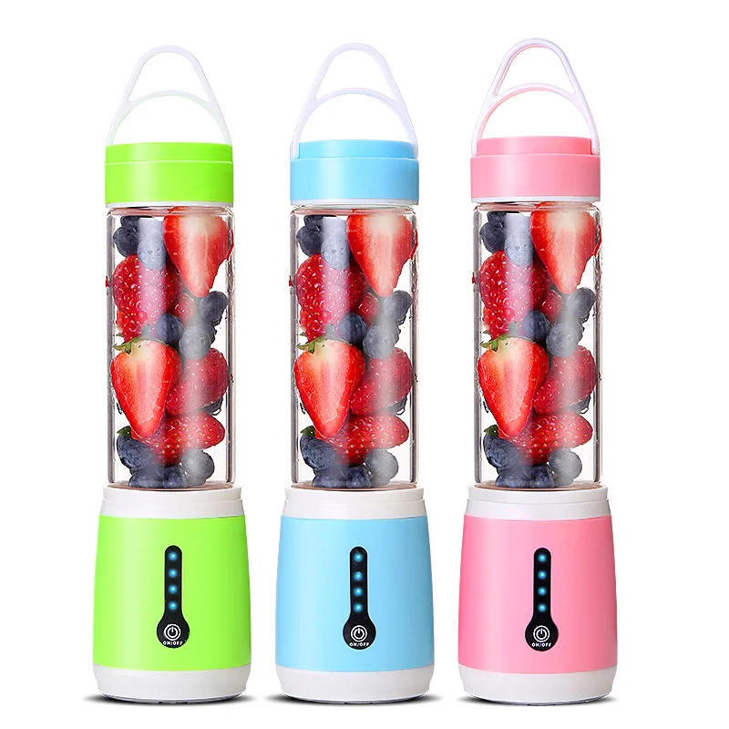 

480ml USB Charge Portable Blender Mixer 6 Blades Glass Juice Food Mixer Cup Kitchen Utensils Creative