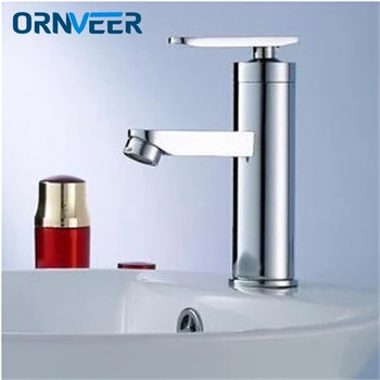

Free Shipping Solid Style Chrome Cylindrical Brass Bathroom Faucet Deck Mounted Single Hole Brass Basin Sink Mixer Tap C-003