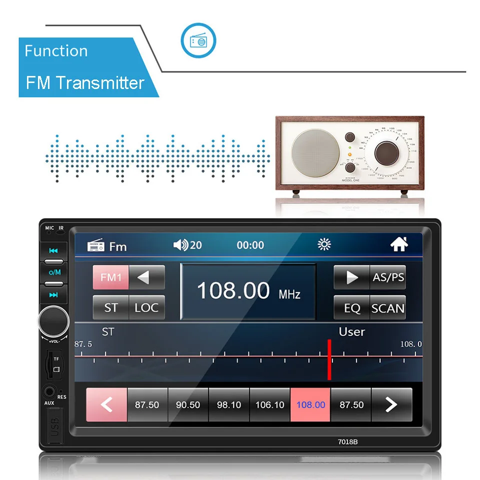 Авторадио 2 Din автомобильное радио HD 7 дюймов автомобильное Mirrorlink Android плеер автомобильное радио сенсорный экран Bluetooth Mp5 автомобильное аудио 7018B