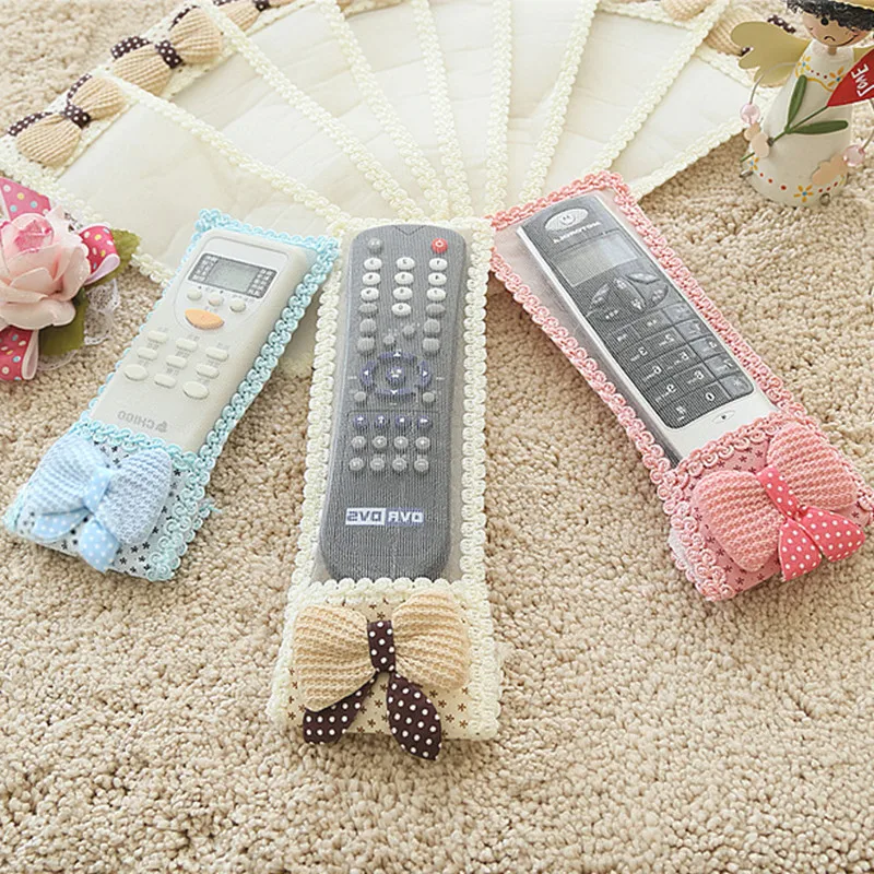 2015 New arrival Bowknot Lace Remote Control Dustproof Case Cover Bags