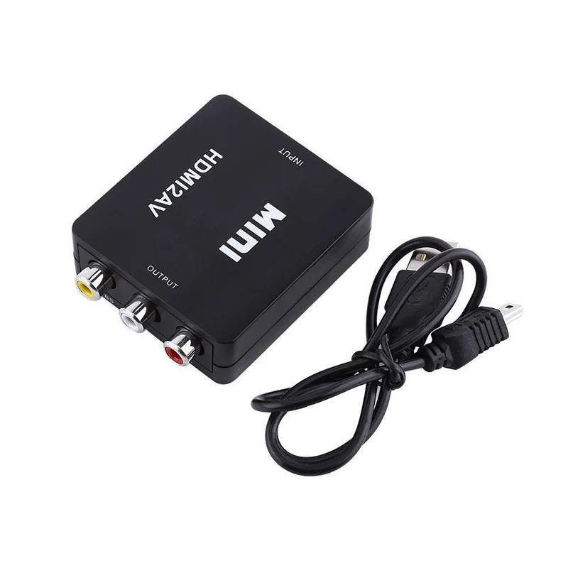 HDMI2AV Мини HD 1080 P цифровой видеопреобразователь Box HDMI RCA AV/CVSB Stereo L/R видео конвертер адаптер Поддержка NTSC PAL Выход HDMI К AV