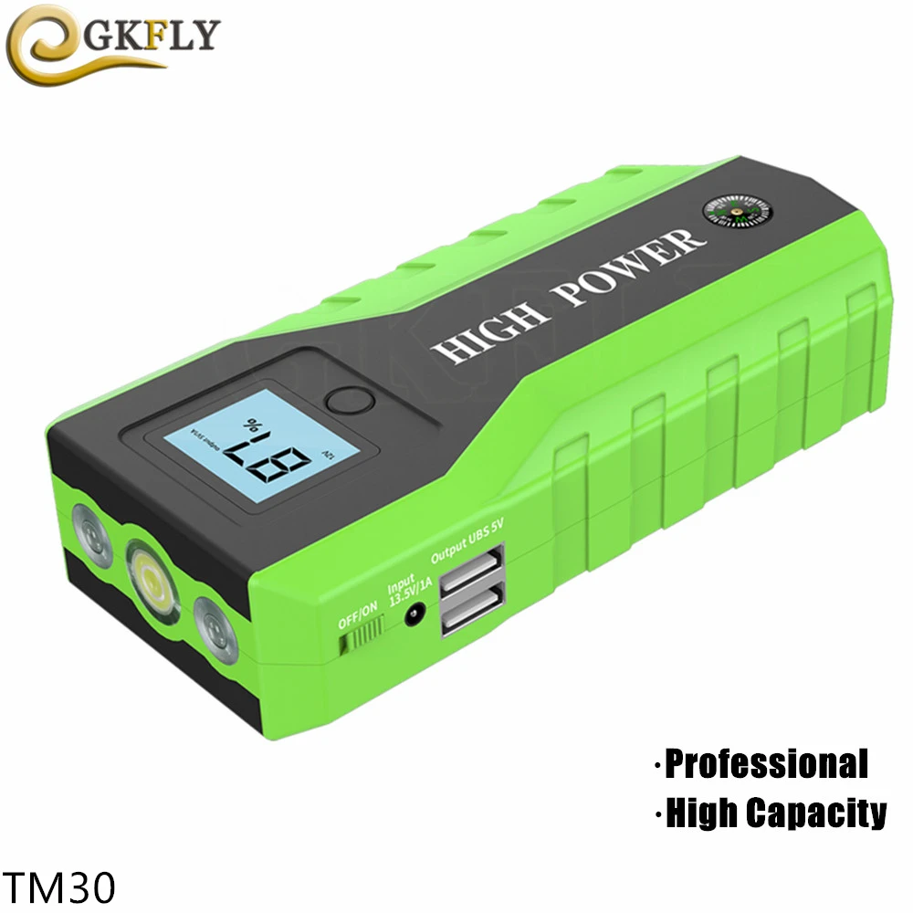 

2019 World New Power Pro Jump Starter Temperture Protection LED Screen Flashlight Safety Hammer Power Bank 12V Starting Device