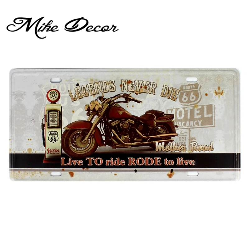 [ Mike86 ] Legend MOTOR Route 66 Wall Painting decor Retro Gift Craft Tin sign Plaque Home decoration D-632 Mix order 30*15 CM
