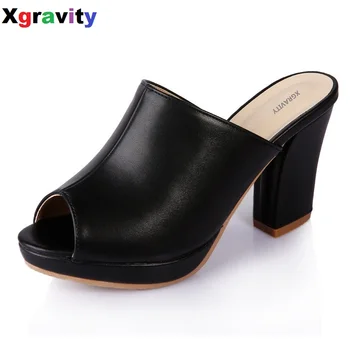 

Hot Sales Sexy Heel Lady Open Toe Lady Platform High Heel Slippers Fashion Woman Clogs Lady Casual Sandals Wine Red Shoes B050