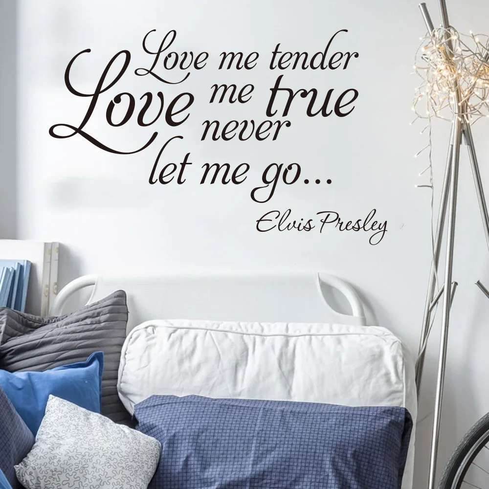 Elvis Presley Love Me Tender Lyrics Wall Sticker Decal Music Romance First Dance Girl Room Living Room Vinyl Home Decor Wall Stickers Aliexpress