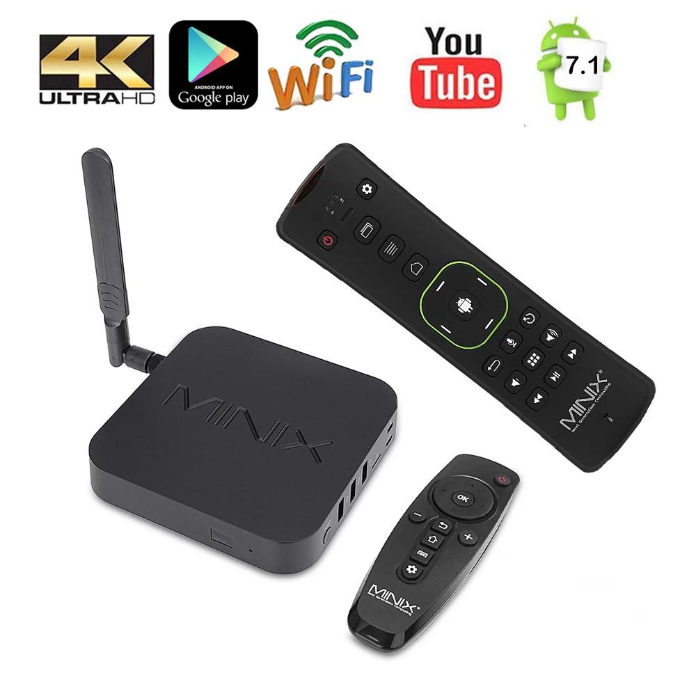 MINIX NEO U9-H Android 7,1 ТВ приставка Amlogic S912-H Восьмиядерный 2G/16G 802.11ac 2,4/5 GHz WiFi 4K HDR IP tv Смарт ТВ приставка