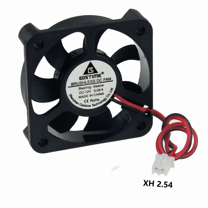 Gdstime 5 Pcs DC 12V 2Pin 50x50x10mm 5010 7 Blades Small