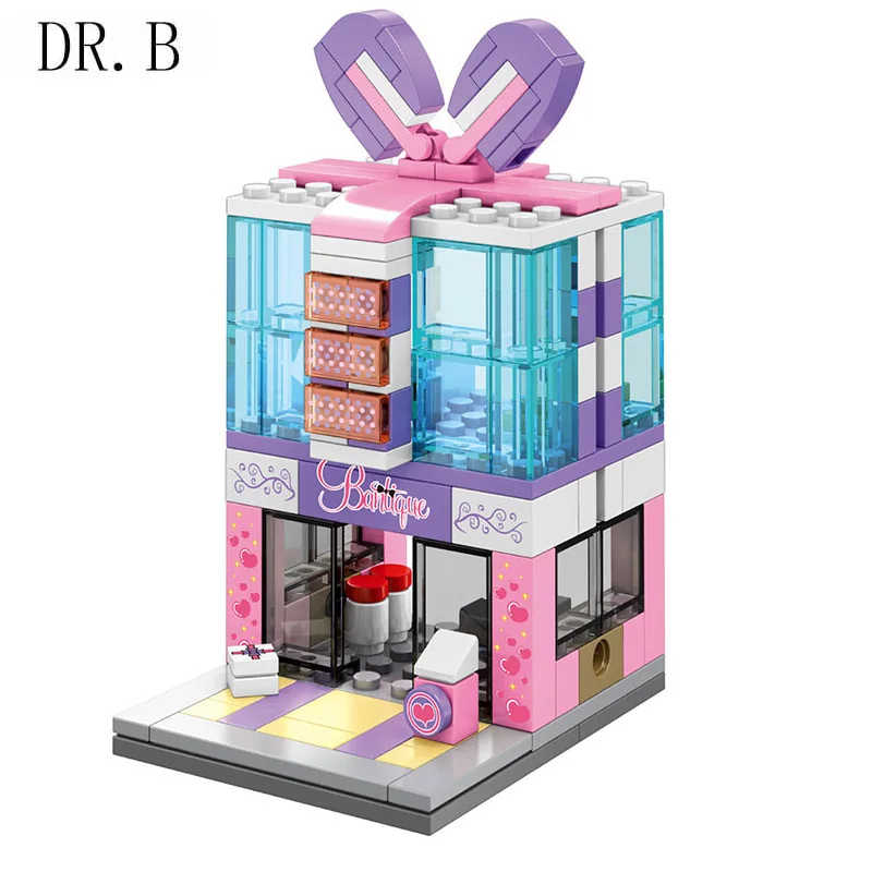 

Compatible City Street View Korean Cuisine Boutique Clothing Watch Store Kid Building Model Building Blocks Bricks Toys