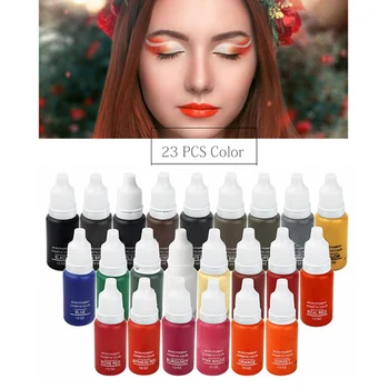 

2019 NEW 23 bottles of tattoo ink 1/2oz pigment permanent makeup easy to wear eyebrows eyeliner lip art paint tattoo beauty tool