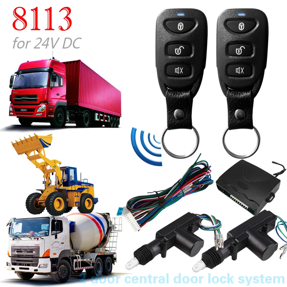 

BIUYEE 615-8113 24V Central Door Lock locking system Auto Remote control Vehicle Keyless Entry System for truck 2 door Universal