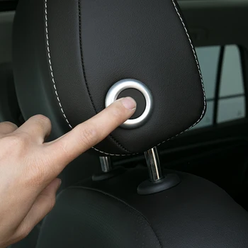 

High Quality ABS Matte For Skoda Kodiaq 2017 2018 accessories Car Seat Neck Pillow Button Cover Trim Sticker car styling 2pcs