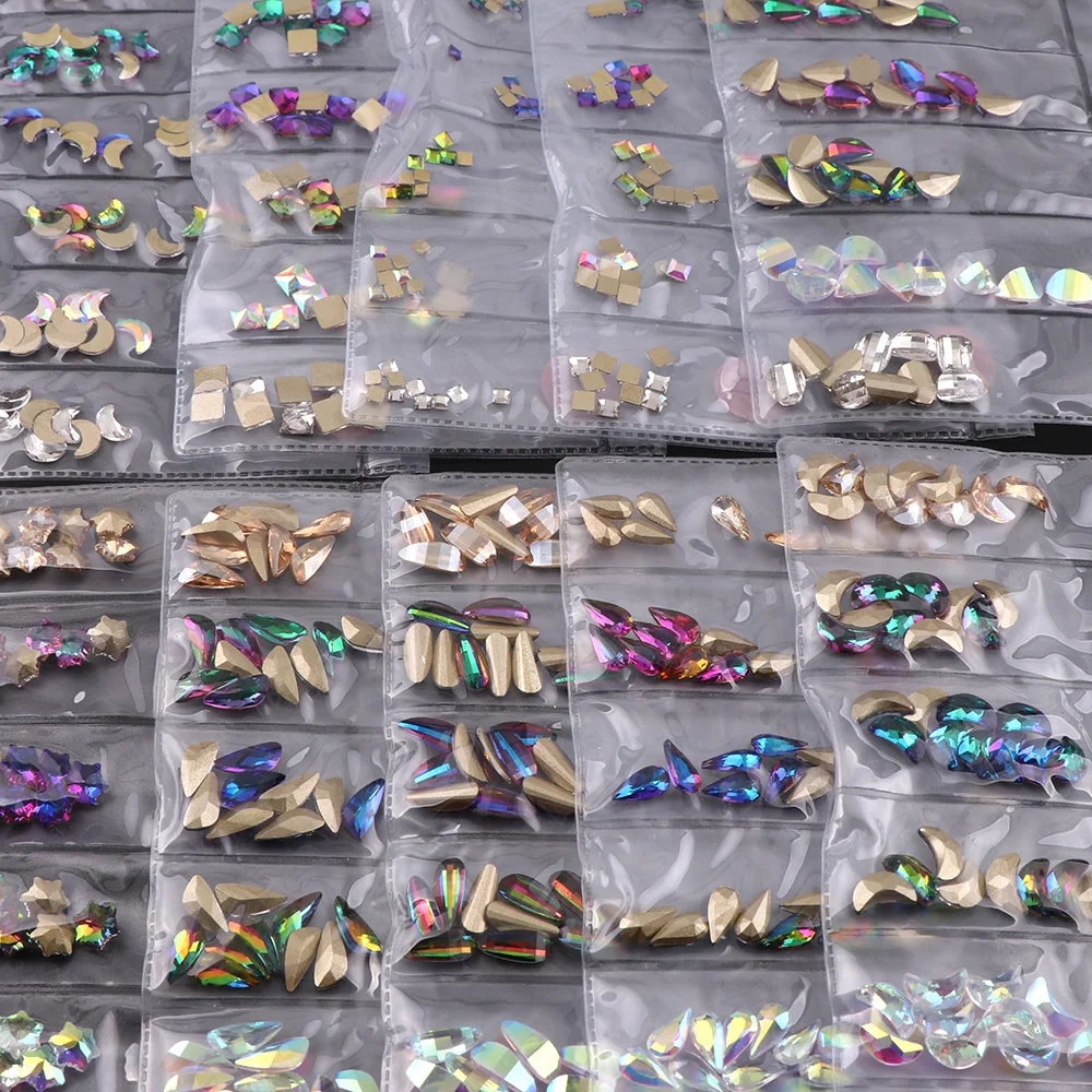 

60Pcs/Pack Mix Shape Mix Color Top Grade Shining Flatback/ Pointback Glass Rhinestones For DIY Nail Art/Phone/Dress Decoration