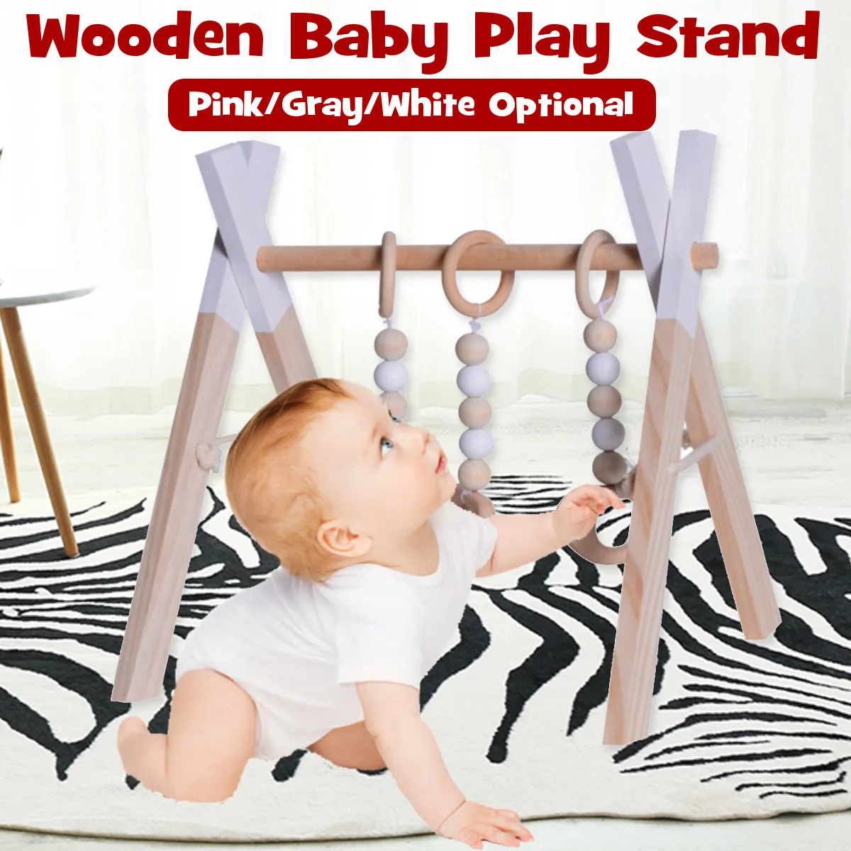 

Nordic Baby Room Decor Play Gym Toy Wooden Nursery Sensory Toy Gift Infant Room Clothes Rack Accessories Photography Props