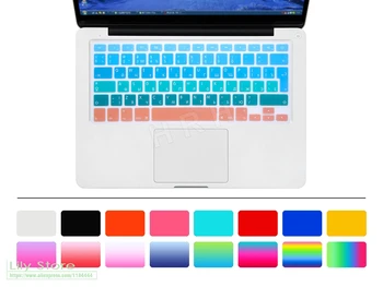 

Silicone EU/UK Russian Gradient Rainbow Keyboard Cover Keypad Skin Protector for MacBook Air Pro Retina 13 15 17 Before 2017