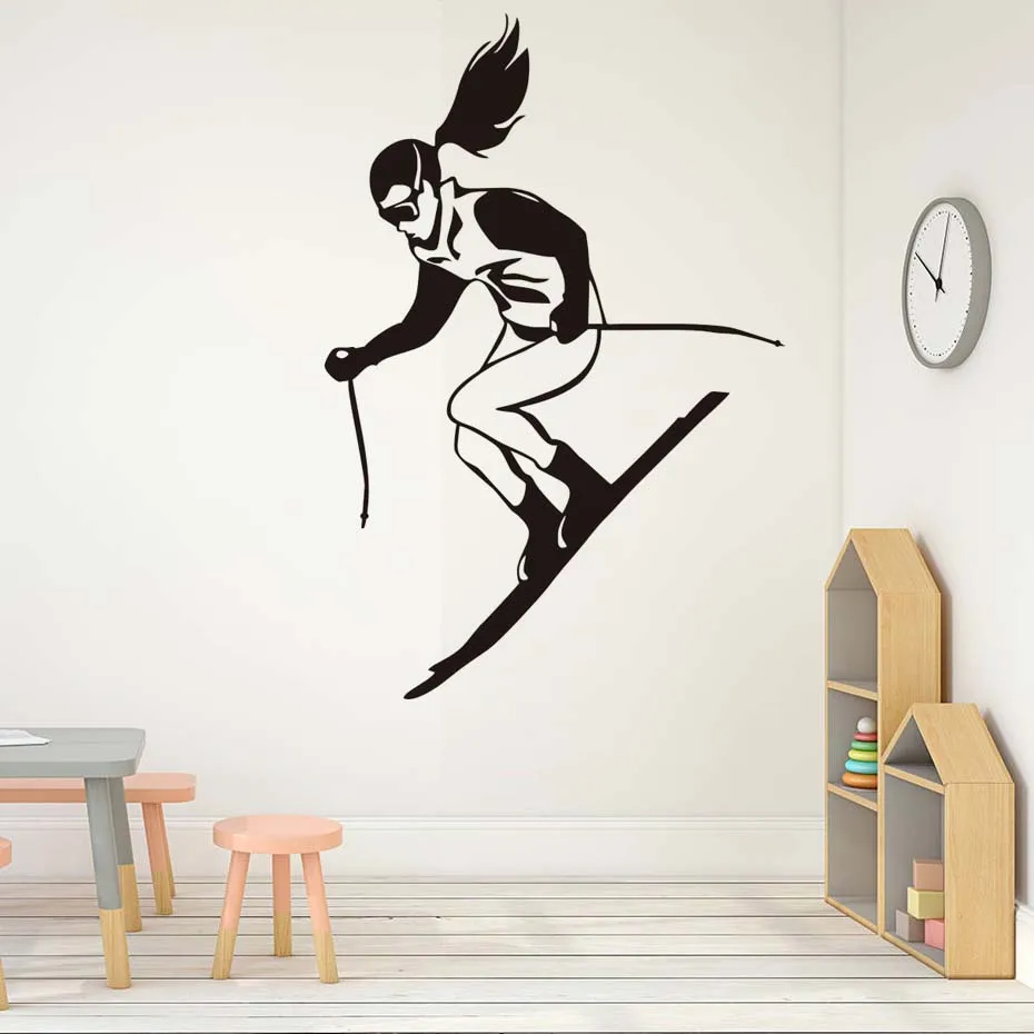 Extreme Skiing Ski Wall Decals Skier Living Room Decorations Vinyl Wall ...