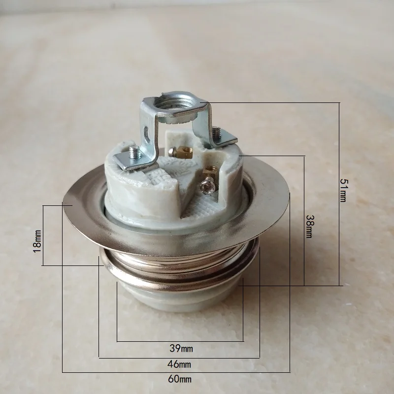 E27 KR/Сертификация CE полная резьба керамическая розетка держатель лампы с m10 кронштейн резистентностью к высокой температуре закручивающаяся крышка