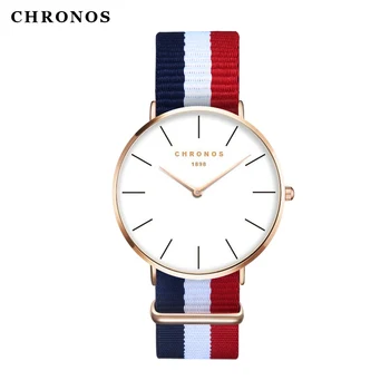 Luxury Brand CHRONOS 1898 Men's Women Dress Watches Fashion Nylon Casual Sport Quartz Watch Montre Femme Clock Relogio Masculino