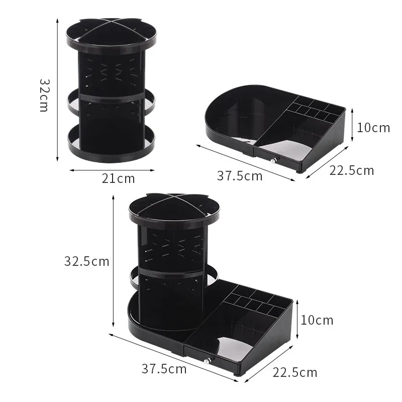 Desktop Makeup Organizer bag Creative DIY 360 Degree Rotation Transparent Acrylic Cosmetics Box Professional Makeup Case Desktop Makeup Organizer bag Creative DIY 360 Degree Rotation Transparent Acrylic Cosmetics Box Professional Makeup Case