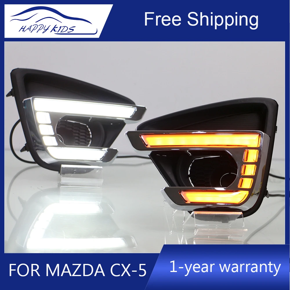 Автомобильный Стайлинг СИД drl для Mazda Cx-5 2012-2016 Дневной светильник CX-5 с желтым