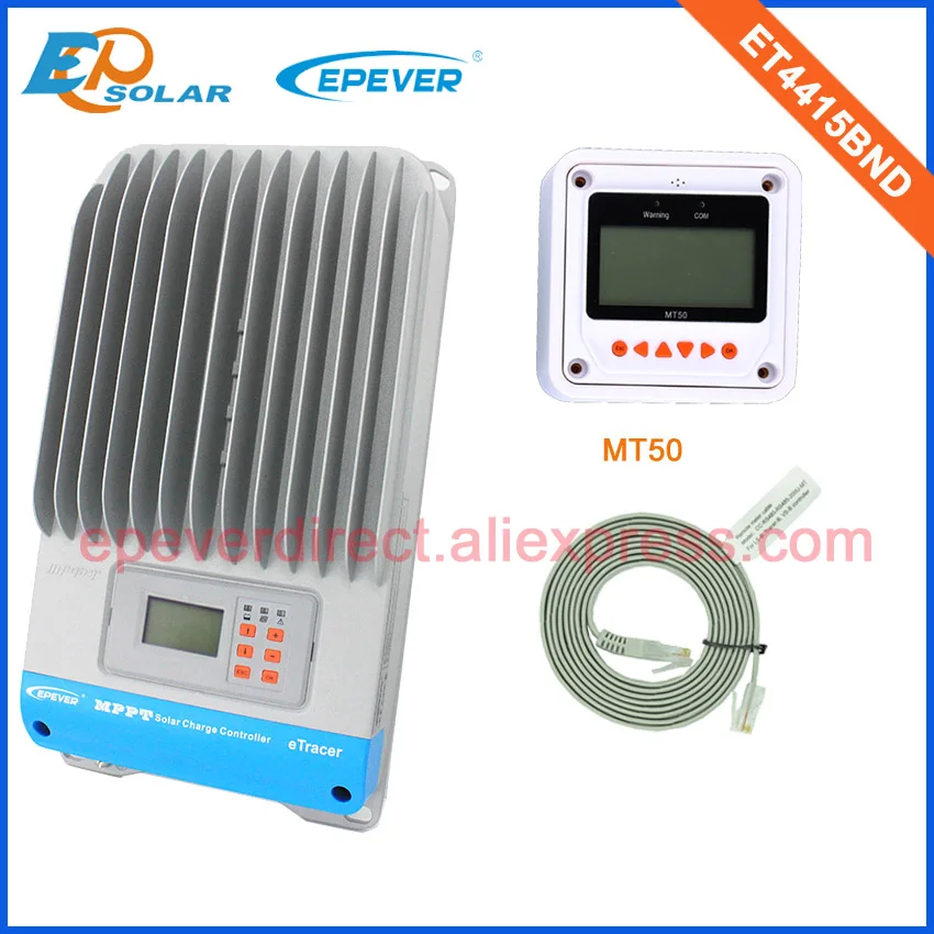 

ET4415BND Max Pv Input 150v mppt 45A 45Amp charge controller with white color MT50 remote meter