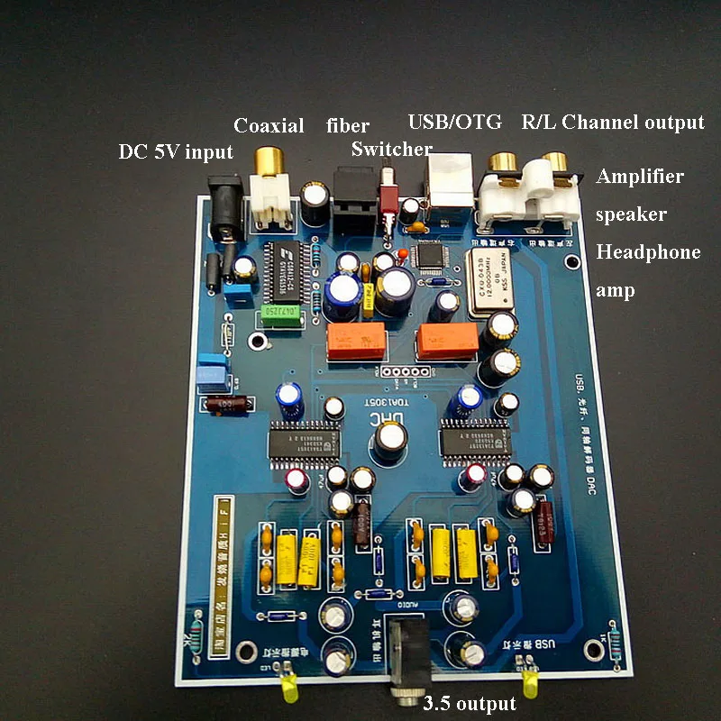 USB декодер DAC волокно коаксиальный декодирование OTG двойной параллельный TDA1305T компьютер внешняя температура аудио карта T0397