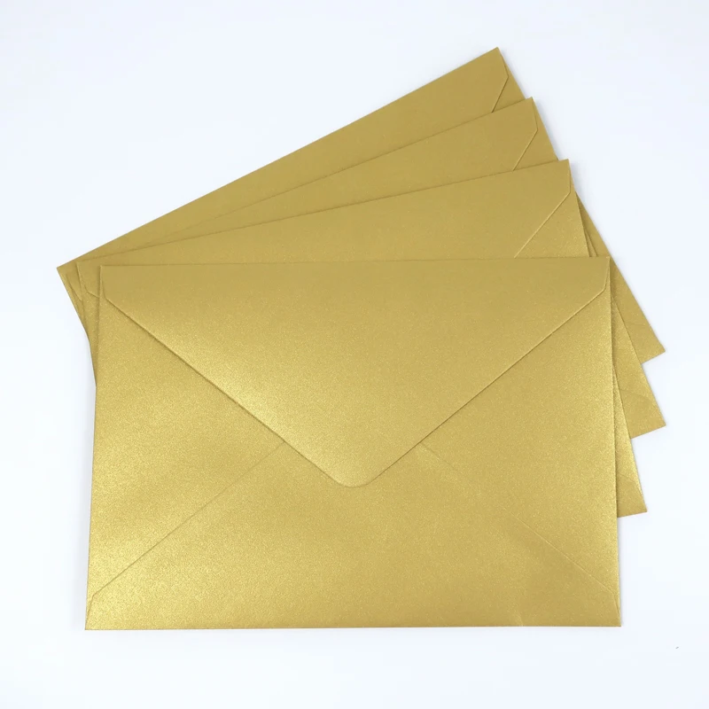 

50pcs 193x135mm(7.5"x 5.2") Gold Color Envelope Invitation Gift Envelope