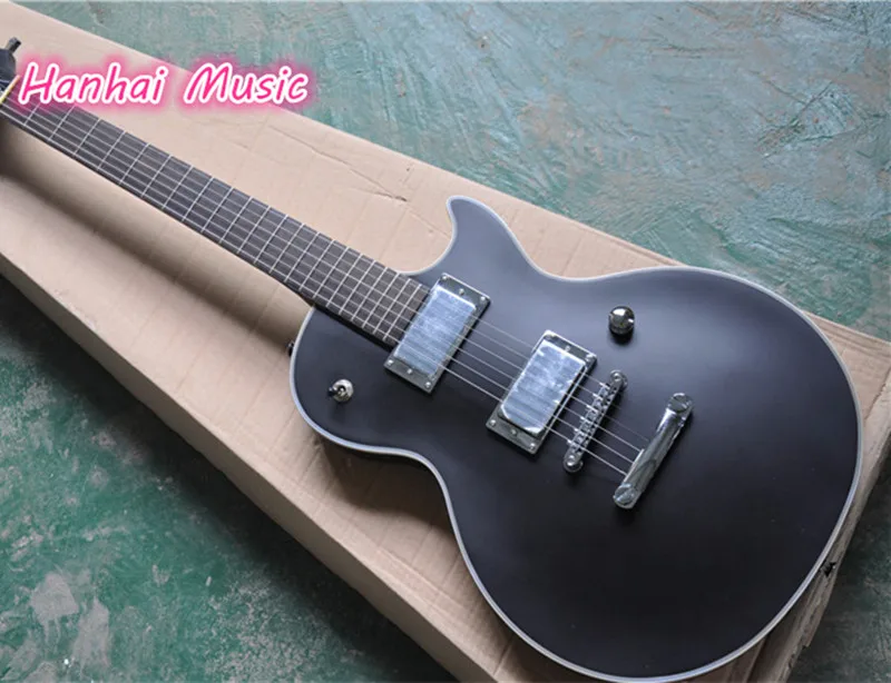 

Hot Sale Electric Guitar,Matte Black Color Body with White Binding,Chrome Hardware and can be Customized