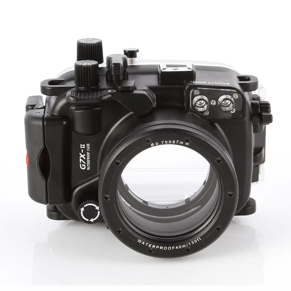 Водонепроницаемый корпус для подводного использования Дайвинг чехол для Canon G15 G16 G5X G7X G9X Камера+ с 67 мм красный фильтр+ Широкий Ангел купольный объектив
