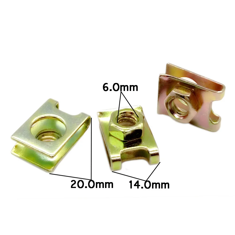 M6 Self Tapping Wire Screw Holder Shim 6mm Nut Mounting Clips Car