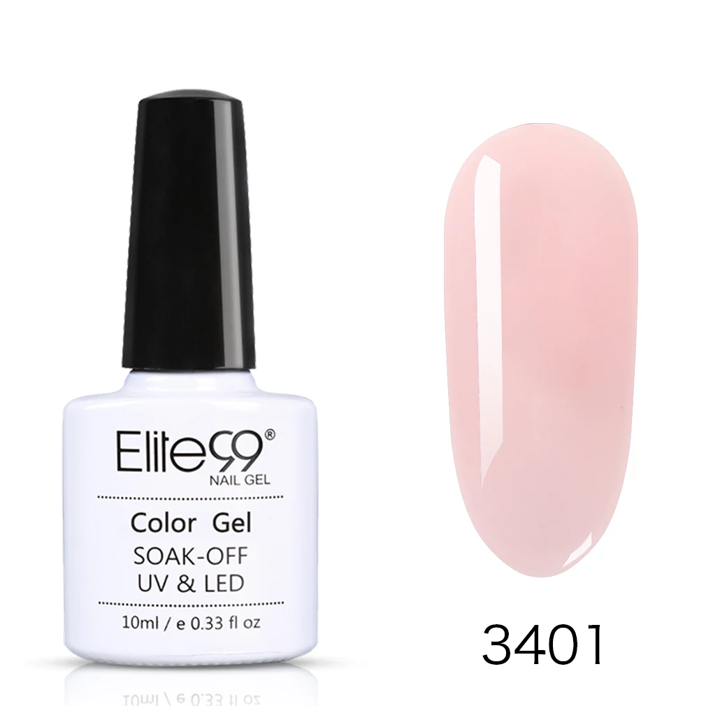 Elite99 10 мл Желейный Гель-лак для ногтей полупрозрачный телесный Розовый Гель-лак замочить от маникюра дизайн ногтей УФ-гель для ногтей - Цвет: 3401