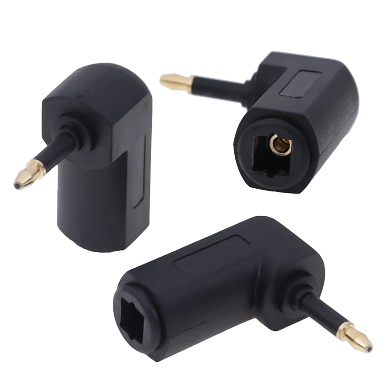 Digital Optical 3.5mm Female To Male Mini Audio Adapter Right Angle Connector For Toslink Cable